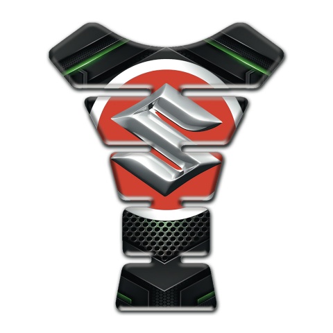Suzuki Tank Guard Pads Big Silver logo Racing Edition 