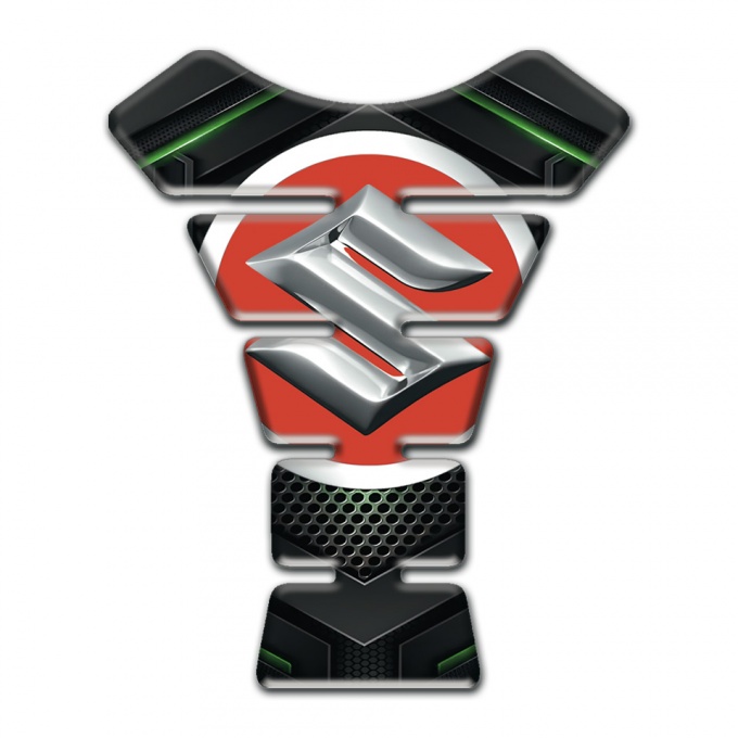 Suzuki Tank Guard Pads Big Silver logo Racing Edition 