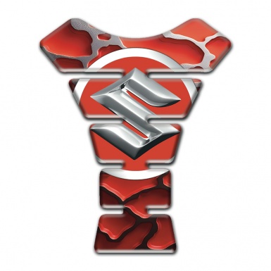Suzuki Tank Guard Pads Red Clouds Effect Design 