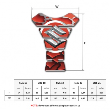 Suzuki Tank Guard Pads Red Clouds Effect Design 