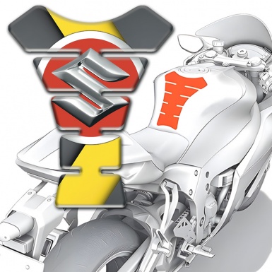 Suzuki Tank Pad Protector  Gray Yellow decoration design 