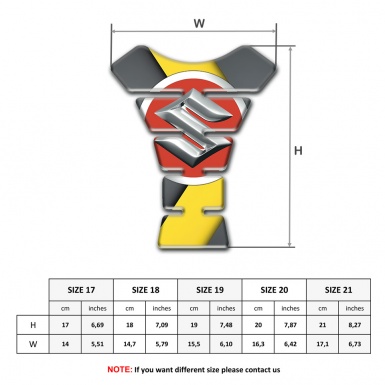 Suzuki Tank Pad Protector  Gray Yellow decoration design 