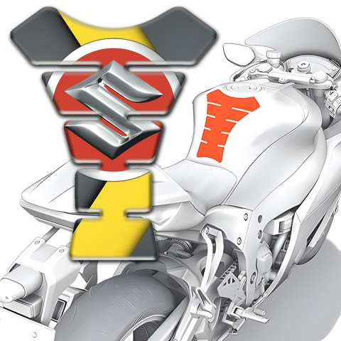 Suzuki Tank Pad Protector  Gray Yellow decoration design 