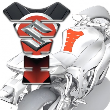 Suzuki Tank Fuse Red Black details Design 