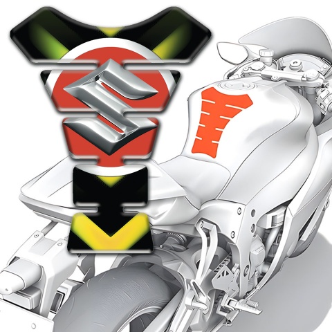 Suzuki  Tank Protector Green Yellow Elements Style 