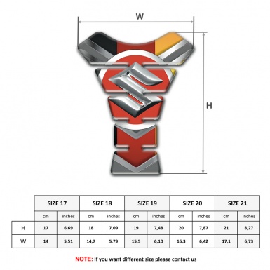 Suzuki Tank Guard Pads Unique Base Style with Silver big Logo 