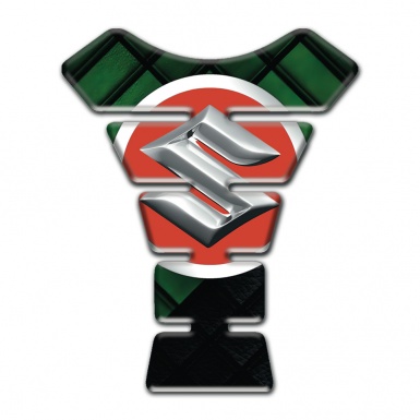 Suzuki Tank Guard Pads Black with dark Green parts Design 