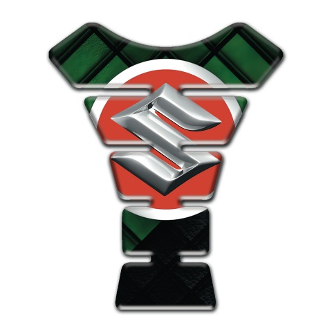 Suzuki Tank Guard Pads Black with dark Green parts Design 