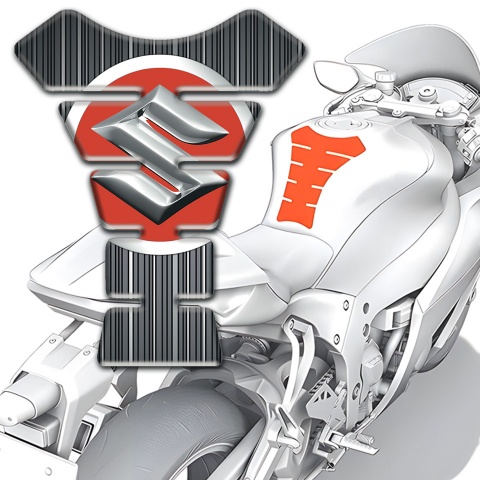 Suzuki Tank Fuse Gray with White Stripes edition 