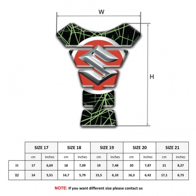Suzuki Tank Protector green Spider web Design 