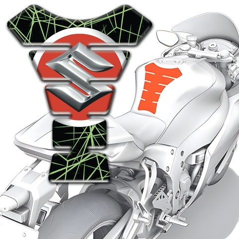 Suzuki Tank Protector green Spider web Design 