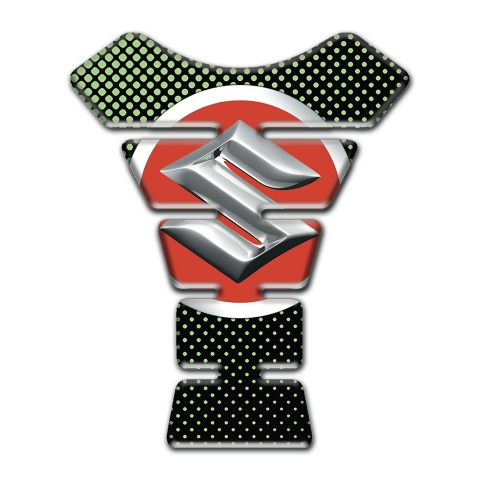 Suzuki Tank Guard Pads Green Dots Style 