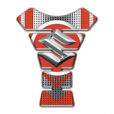 Suzuki Tank Pad Protector Red Silver Design 