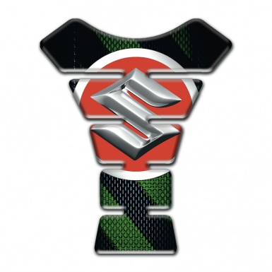 Suzuki Tank Fuse Black with Green diagonal Bands design 