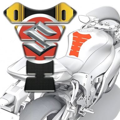 Suzuki Tank Pad Protector Stylish Black yellow Design 