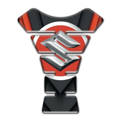 Suzuki Tank Protector Motorcycle Silicone Sticker with Big Silver logo 
