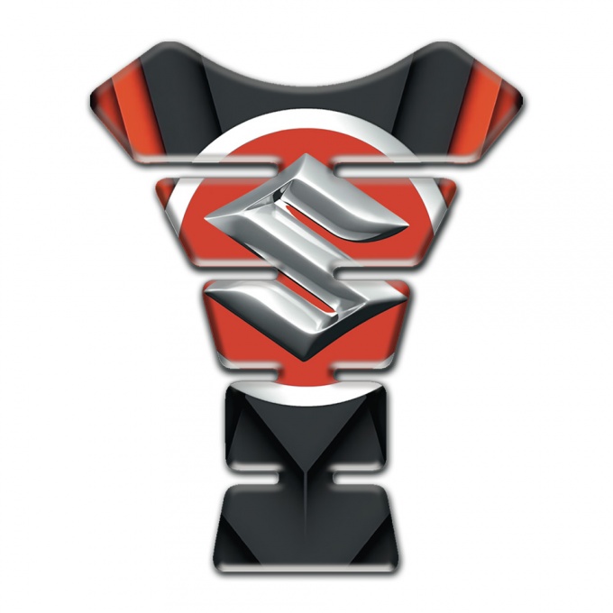 Suzuki Tank Protector Motorcycle Silicone Sticker with Big Silver logo 
