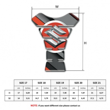 Suzuki Tank Guard Pads Gray Orange Diagonal Patterns Design 
