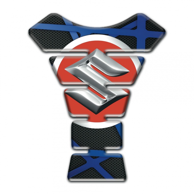 Suzuki Tank Protector Black Base with Blue Crossed Lines Edition 