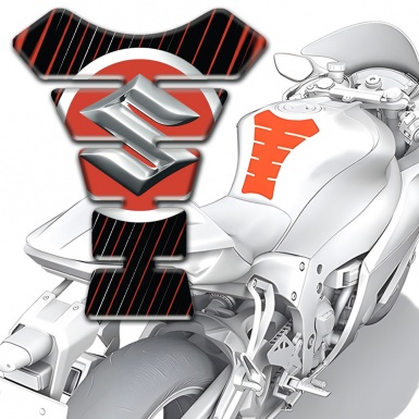 Suzuki Tank Guard Pads Black with Vertical Stripes edition 