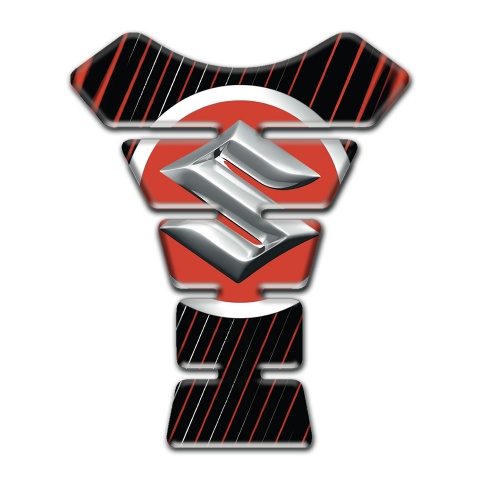 Suzuki Tank Guard Pads Black with Vertical Stripes edition 