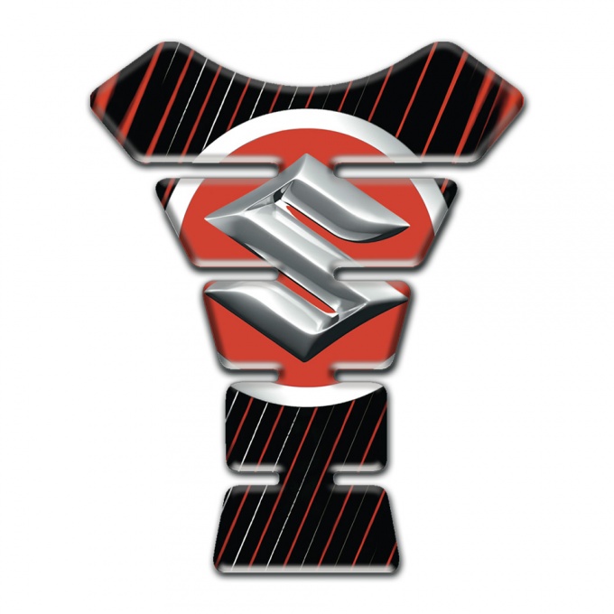 Suzuki Tank Guard Pads Black with Vertical Stripes edition 