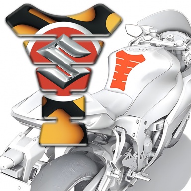 Suzuki Tank Protector Orange Black decoration Style