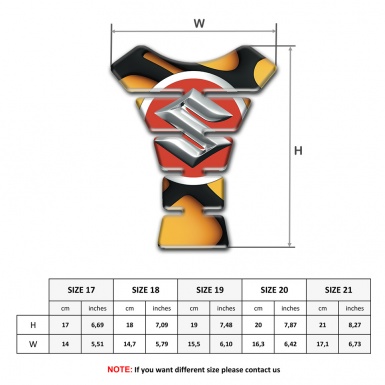 Suzuki Tank Protector Orange Black decoration Style