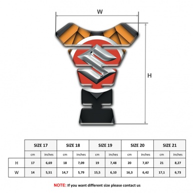 Suzuki Tank Pad Protector Orange Parts Motive Design 