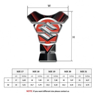 Suzuki Tank Pad Motorbike Red V Shape Print Base 