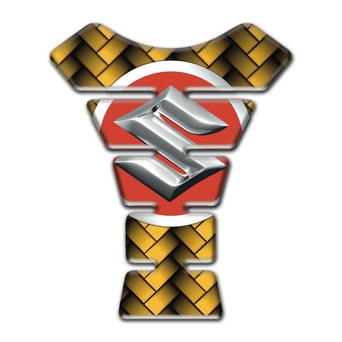 Suzuki Tank Pad Motorbike Yellow Mosaic Effect Design 