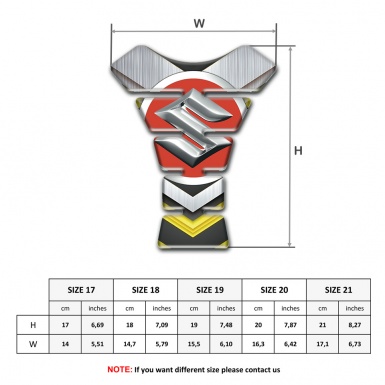 Suzuki Tank Fuse Silver Yellow Design 