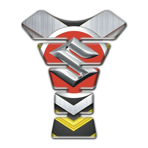 Suzuki Tank Fuse Silver Yellow Design 