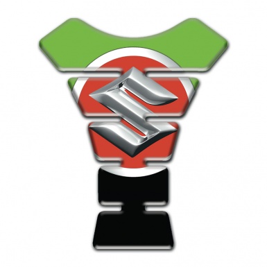 Suzuki Tank Pad Protector Green Black Base Silver Big Logo 