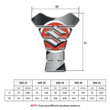 Suzuki Tank Pad Motorbike Gray Black Base with Red Silver logo 