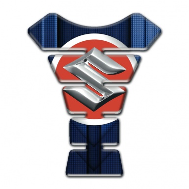 Suzuki Tank Pad Protector Blue Backgroynd with Red Silver logo 