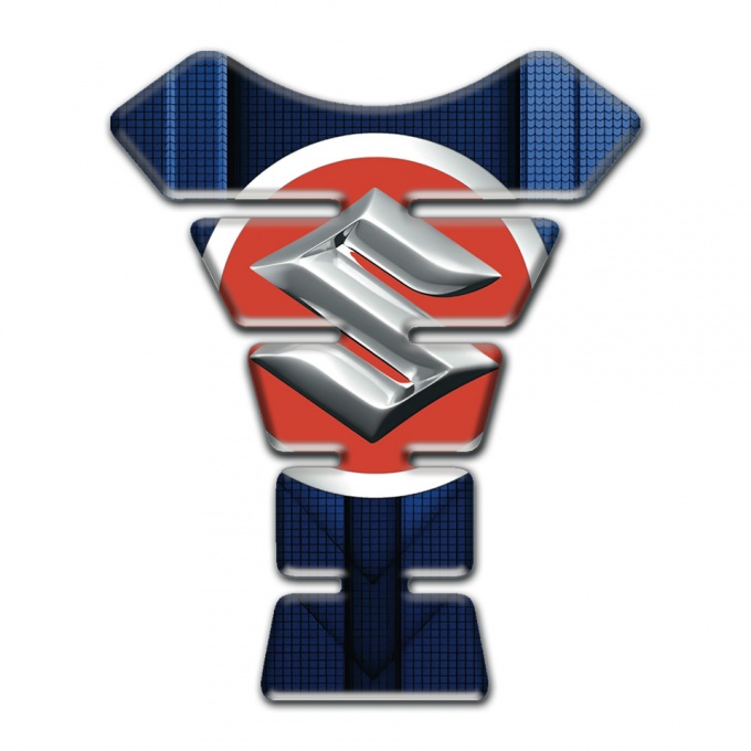 Suzuki Tank Pad Protector Blue Backgroynd with Red Silver logo 