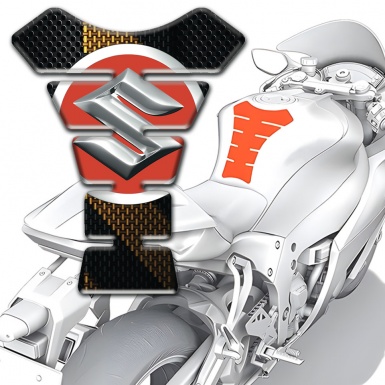 Suzuki Tank Protector Black Brown Carbon Decoration 