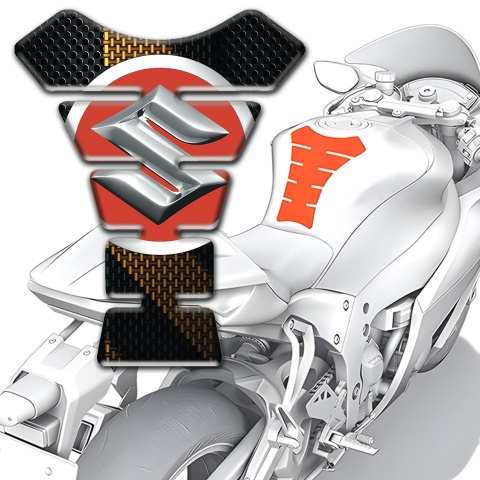Suzuki Tank Protector Black Brown Carbon Decoration 