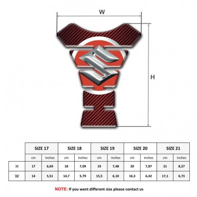 Suzuki Tank Pad Protector Red Carbon Design Model 