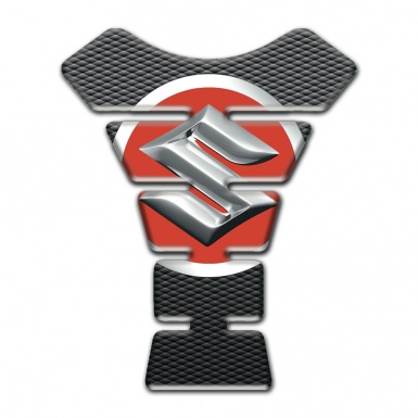 Suzuki Tank Protector Motorcycle Silicone Sticker with Red Silver logo Design 
