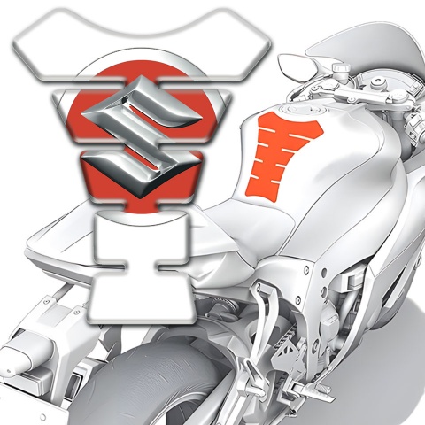 Suzuki Tank Pad Protector White Style 