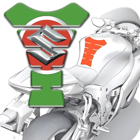 Suzuki Tank Guard Pads Green Style 