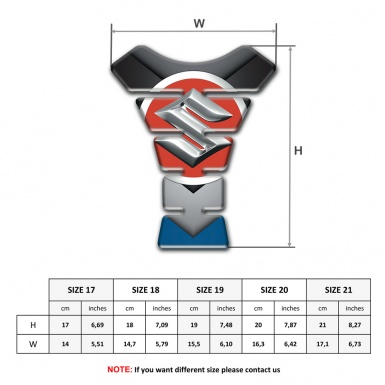 Suzuki Tank Fuse Gray Blue V Shape Decoration Style 