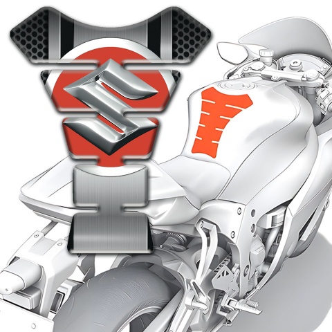 Suzuki Tank Pad Motorbike Center  Metal panel effect 