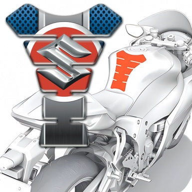 Suzuki Tank Pad Protector Perforated Blue background Style 