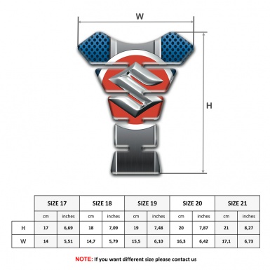 Suzuki Tank Pad Protector Perforated Blue background Style 