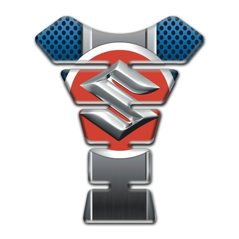Suzuki Tank Pad Protector Perforated Blue background Style 