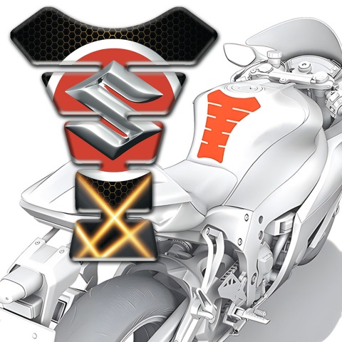 Suzuki Tank Fuse Crossed Orange Lights Design 