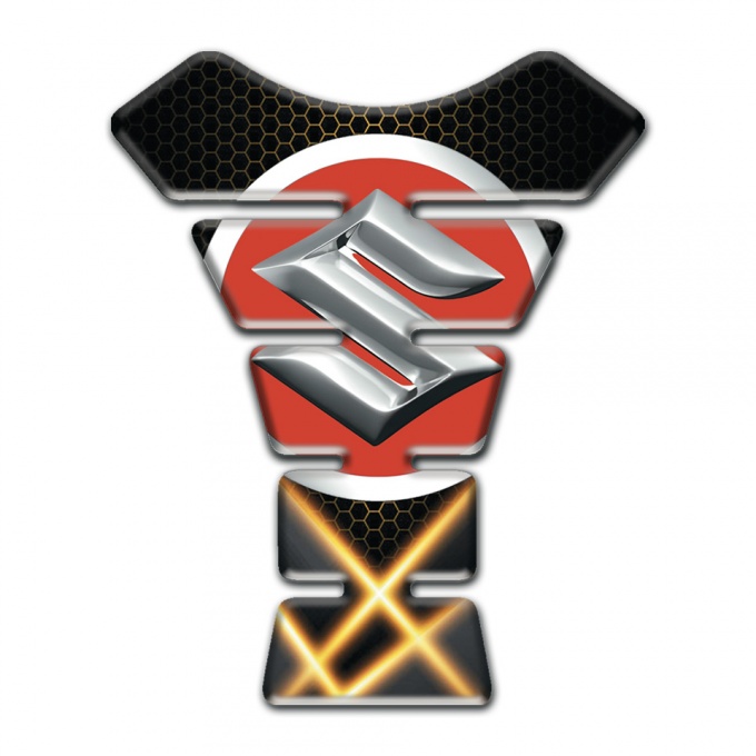 Suzuki Tank Fuse Crossed Orange Lights Design 